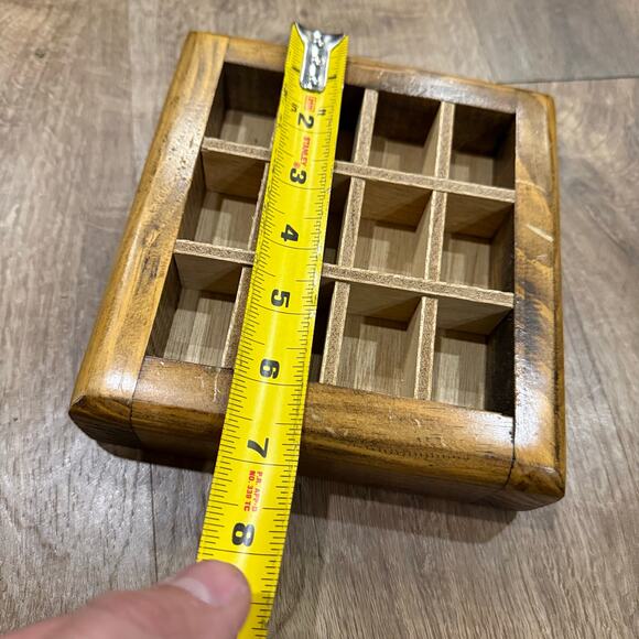 Vintage Wooden Miniature Display Case Thimble / Trinket Shelf Shadow Box 7”x6" - Picture 4 of 6